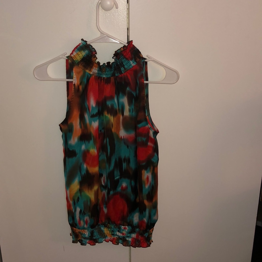 High-neck ruffled tank top - worn twice.